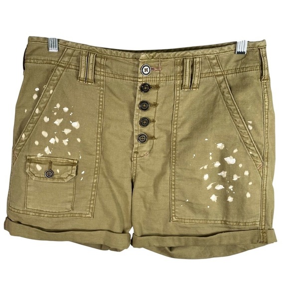 By Anthropologie The Wanderer Button Fly Khaki Shorts Women's Size 29 - Picture 1 of 15
